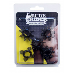RudeRider Jelly Cock Ring 5-Star-Set (T6266)