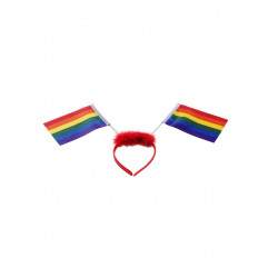 Rainbow Hair Bow w. Flags / Haarreif mit Flaggen (T6320)