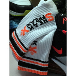 Sneak Freaxx Neon Orange Socks White One Size (T6413)