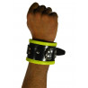 RudeRider Wrist Cuffs with Padding Leather Black/Yellow (Set of 2) One Size (T7333)