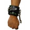 RudeRider Wrist Cuffs with Padding Leather Camo (Set of 2) One Size (T7357)