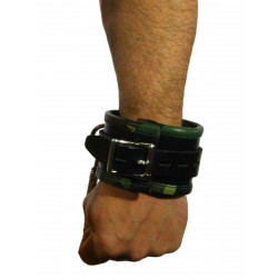 RudeRider Wrist Cuffs with Padding Leather Camo (Set of 2) One Size (T7357)