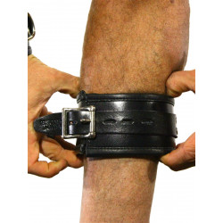 Rude Rider Ankle Cuffs with Padding Leather Black/Black (Set of 2) One Size (T7336)