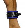 RudeRider Ankle Cuffs with Padding Leather Black/Blue (Set of 2) One Size (T7338)
