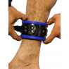 RudeRider Ankle Cuffs with Padding Leather Black/Blue (Set of 2) One Size (T7338)