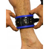 RudeRider Ankle Cuffs with Padding Leather Black/Blue (Set of 2) One Size (T7338)