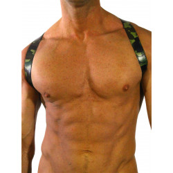 RudeRider Shoulder X-Back Harness Leather Camo/Chrome (T7356)