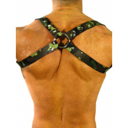 Rude Rider Shoulder X-Back Harness Leather Camo/Chrome (T7356)