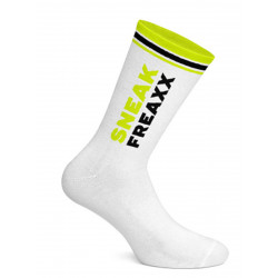Sneak Freaxx Black Yellow Neon Socks White One Size (T7651)