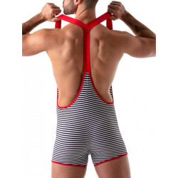 ToF Paris Stripes Push-Up Singlet Red/Blue/White (T8186)