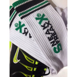 Sneak Freaxx Dark Green Socks White One Size (T6408)