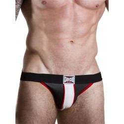 GBGB Finley Metallic Denim Jock Underwear Jockstrap Black/White/Red (T7062)