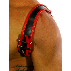 Rude Rider Shoulder Backstrap Harness Leather Black/Red (T7307)