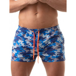 ToF Paris Iconic Swim Shorts Swimwear Blue Camo (T8564)