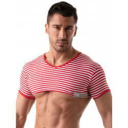 ToF Paris Sailor Crop Top T-Shirt Red (T8687)