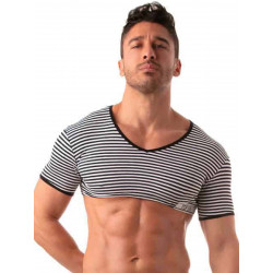 TOF Sailor Crop Top T-Shirt Black (T8689)
