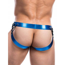 Cut4Men Desire Jockstrap Underwear Blue Leatherette (T8873)