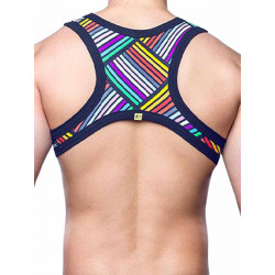 Supawear Ribbed Slashed Cropped Top Rainbow (T8921)