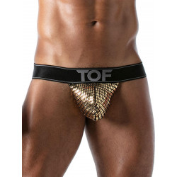 TOF Star Stringless Thong Underwear Gold/Black (T8996)