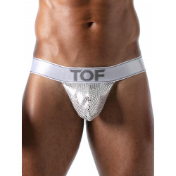 TOF Star Stringless Thong Underwear Silver/White (T8995)