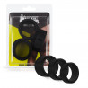 RudeRider Ball Stretcher Liquid Silicone Black 3-Set (T9389)