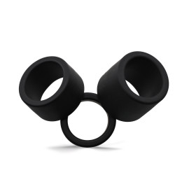 RudeRider Ball Stretcher Liquid Silicone Black 3-Set (T9389)