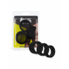 RudeRider Ball Stretcher Liquid Silicone Black 3-Set (T9389)