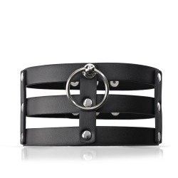 Rude Rider O-Ring Strap Collar Black/Metal (T9039)