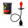 Rude Rider Inflatable Butt Plug Black/Red With Steel Ball Inside (T9126)