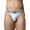 MM The Original Swimmer/Jogger Jockstrap Underwear White/Grey 1 inch (T6217)