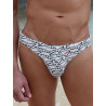 2Eros V80 Signature Print Swim Thong White (T11111)