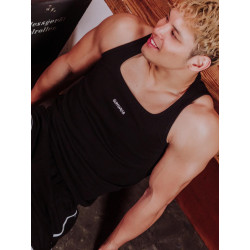 Supawear Semi-Squared Singlet Tank Top Black (T11674)