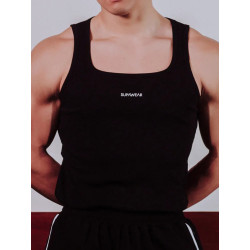 Supawear Semi-Squared Singlet Tank Top Black (T11674)