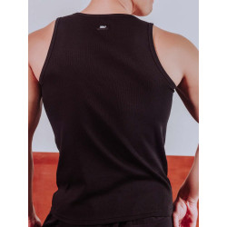 Supawear Semi-Squared Singlet Tank Top Black (T11674)