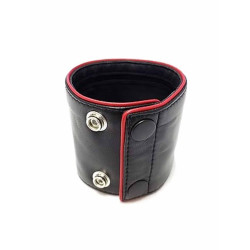 Rouge Leather Wrist Band Wallet with Piping Black/Red (T11487)