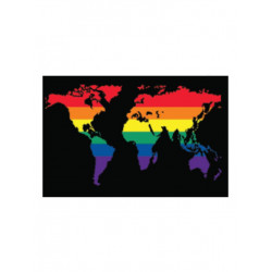 Rainbow World Flag Aufkleber / Sticker 5.0 x 7,6 cm / 2 x 3 inch (T4733)
