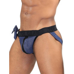 ToF Paris Cow Boy Jockstrap Underwear w/Pocket Jeans Blue (T7545)