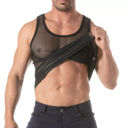 ToF Paris Circuit Fishnet Tank Top Black (T12069)