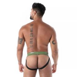 ToF Paris Zipped Latex Second Skin Jockstrap Underwear Khaki (T14414)
