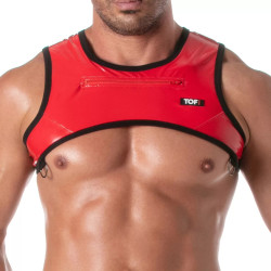 ToF Paris Vinyl Zipped Harness Red (T12158)