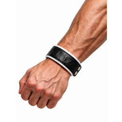 Rouge | RWB1131 | Leather Wrist Band with Piping | Black/White (T11309)