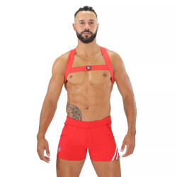 ToF Paris Fetish Elastic Harness Red (T11956)