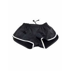 Rouge Leather Shorts with Piping Black/White (T11416)