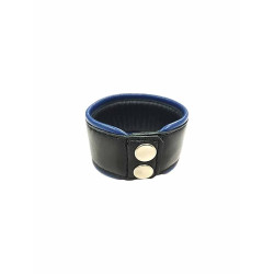 Rouge Leather Wrist Band Black/Blue (T11639)