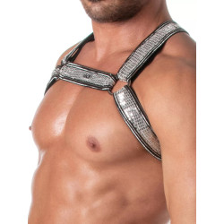 ToF Paris Glitter Bulldog Harness Silver (T12125)