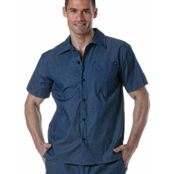 ToF Paris Light Denim Short-Sleeve Shirt Blue (T12060)