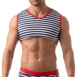 ToF Paris Iconic Sleeveless Crop Top Sailor Navy Blue (T11953)