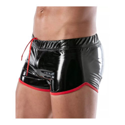 ToF Paris Vinyl Fetish Shorts Black/Red (T12039)